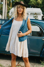 Load image into Gallery viewer, Ember - Textured Check Short Dress - White