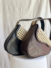 Load image into Gallery viewer, Charlotte - Rattan and Leather Shoulder Bag - Chocolate