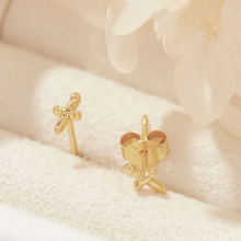 Load image into Gallery viewer, Tiny Dagger Studs Gold