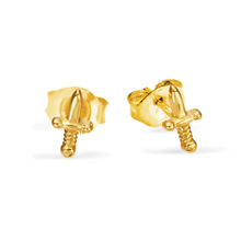 Load image into Gallery viewer, Tiny Dagger Studs Gold