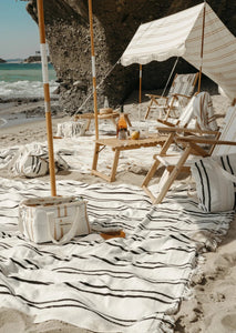Beach Blanket - Black Two Stripe