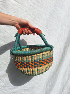 Round basket - Blue & Orange