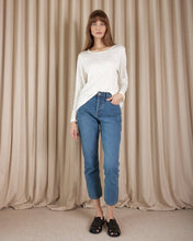 Load image into Gallery viewer, Priya Long Sleeve Linen Jersey Top - Ivory
