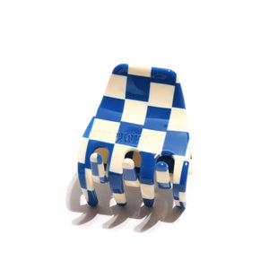 Petite Claw Clip - Santorini Checkers