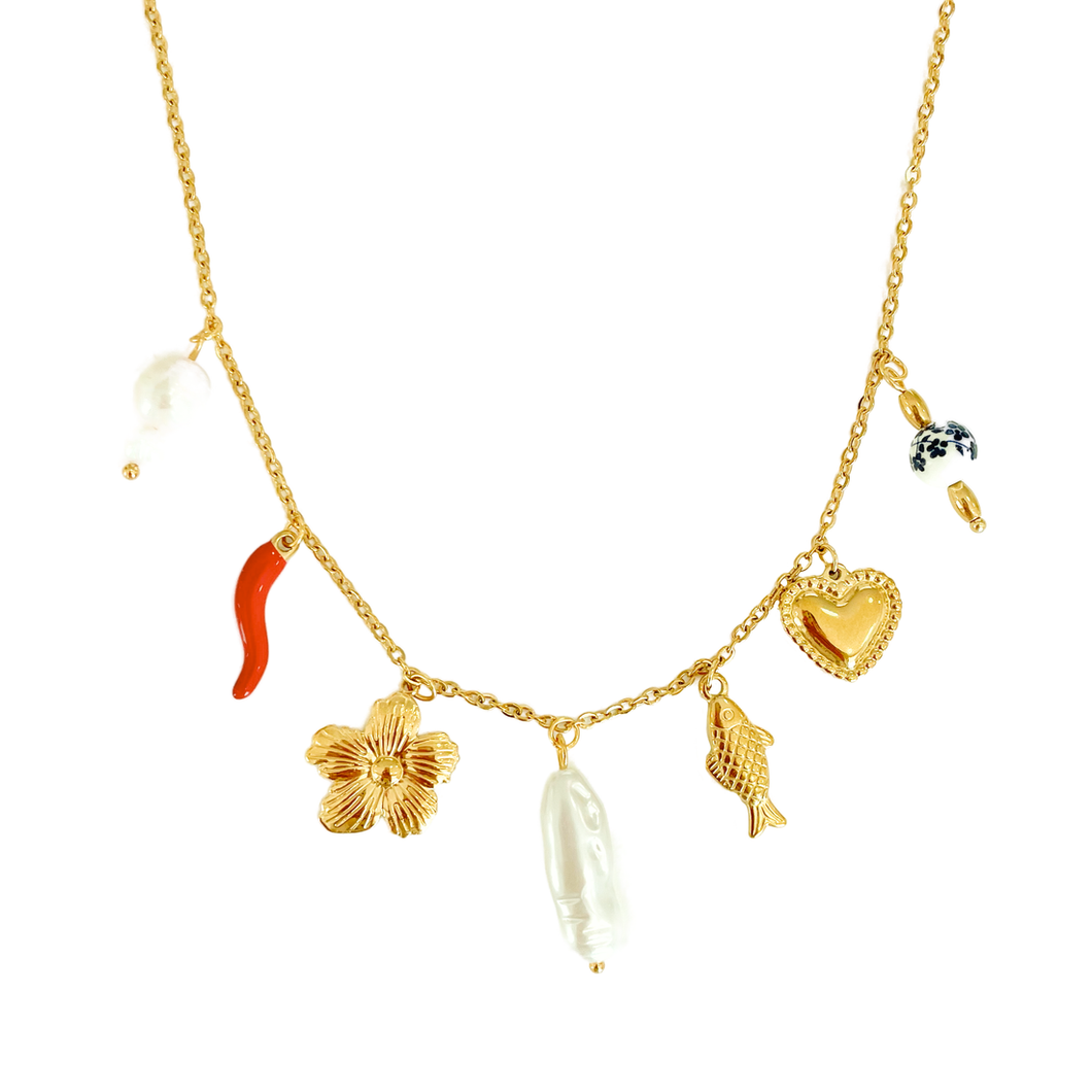 Charm Necklace Flower 