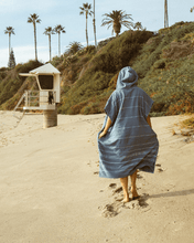 Load image into Gallery viewer, Border Classic Stripe Poncho - Slate Blue
