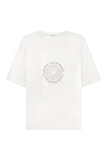 Load image into Gallery viewer, Oversized Hemp Circular Print T-Shirt - Raw/Dark Brown
