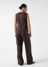 Load image into Gallery viewer, Claudia Linen Tie Vest - Chocolat
