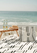 Load image into Gallery viewer, Beach Blanket - Black Two Stripe

