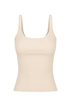 Load image into Gallery viewer, Basic Beige Ribbed Cotton Tank
