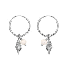 Load image into Gallery viewer, Spiral Pearl Hoops
