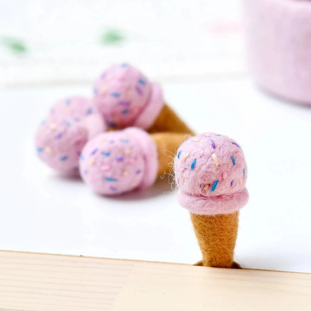 Felt Ice Cream - Strawberry with Sprinkles