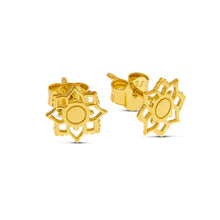 Load image into Gallery viewer, Gold Mandala Flower Studs
