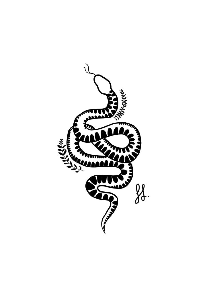 Fierce Snake Black Sticker