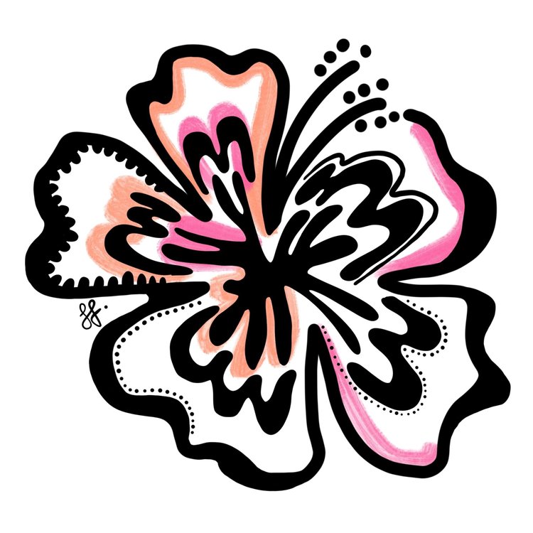 Hibiscus Pink Sticker