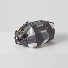 Load image into Gallery viewer, Black &amp; White Gingham Toiletry Bag
