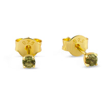 Load image into Gallery viewer, Delicate Peridot Studs Gold

