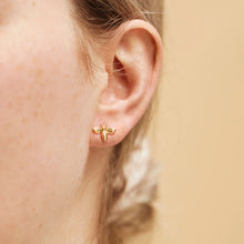 Load image into Gallery viewer, Delicate Meant to Bee Gold Studs
