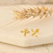Load image into Gallery viewer, Delicate Meant to Bee Gold Studs
