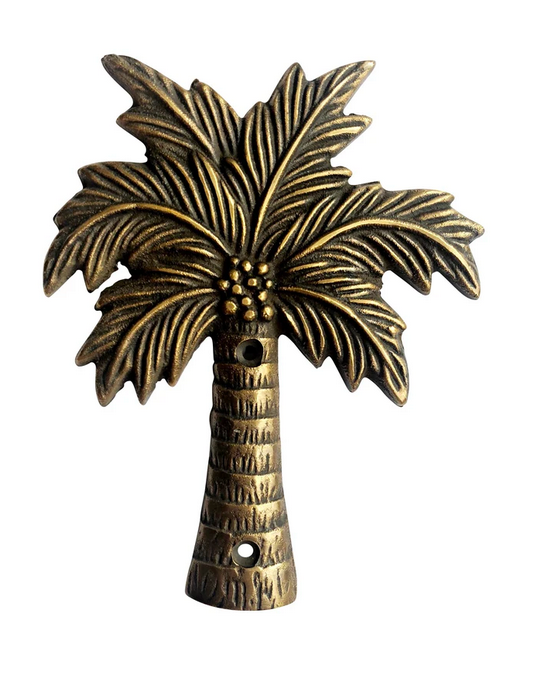 Coconut Palm Brass Wall Plaque