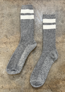 Grandpa Varsity Socks - Stone Sugar Stripe
