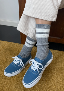 Grandpa Varsity Socks - Stone Sugar Stripe
