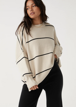 Load image into Gallery viewer, Harper Stripe Sweater - Sand &amp; Black
