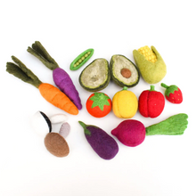 Load image into Gallery viewer, Felt Vegetables &amp; Fruits Set - 14 pieces
