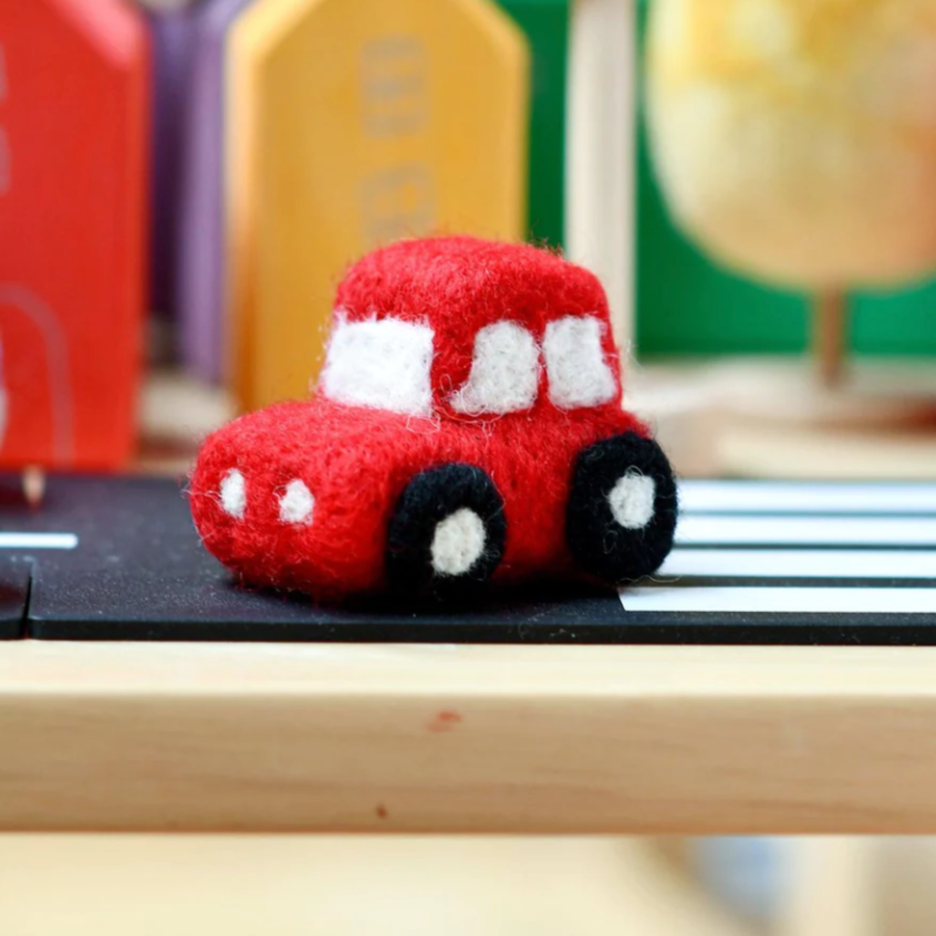 Felt Red Car Toy