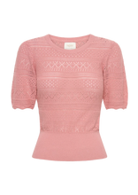 Load image into Gallery viewer, Mila Crochet Tee - Dusty Rose (Size S)
