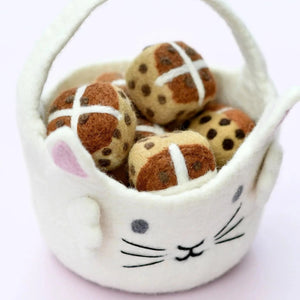 Felt Easter Egg Hunt Basket - White Bunny