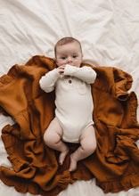 Load image into Gallery viewer, Organic Ruffle Swaddle - Bronze
