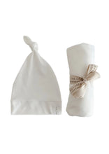 Load image into Gallery viewer, Organic Newborn Swaddle &amp; Beanie Set
