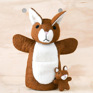 Hand Puppet - Brown Kangaroo with Joey