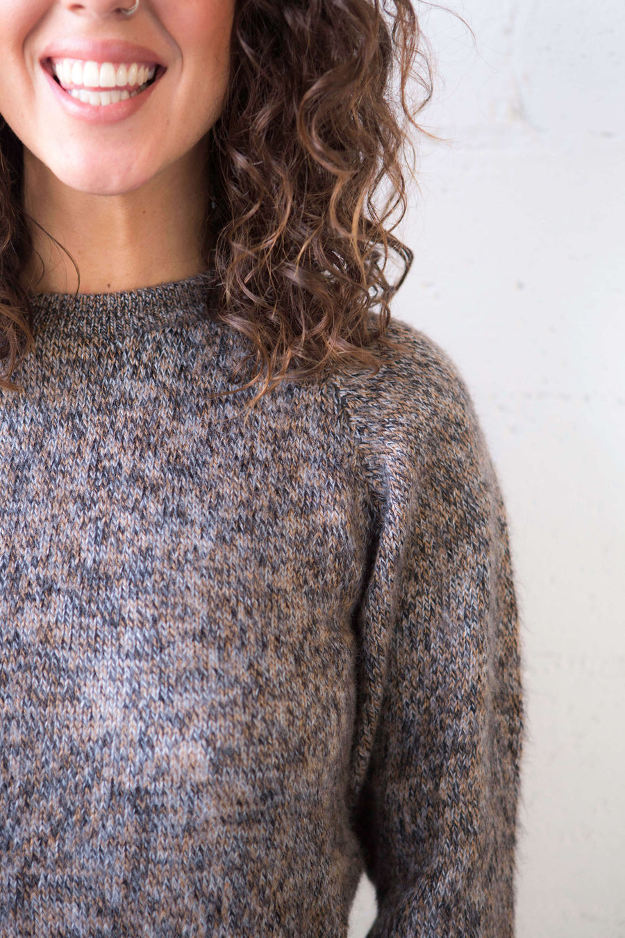Classic Alpaca Jumper: Brown Marle