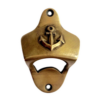 Load image into Gallery viewer, Brass Wall Mounted Bottle Opener
