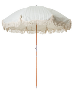 Premium Beach Umbrella - Lauren's Sage Stripe
