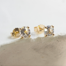 Load image into Gallery viewer, 6mm Studs - White Topaz (18kt Gold)
