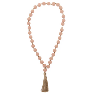 Saffron Wooden Hanging Beads 53cm - Coral