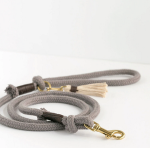 Organic Cotton Dog leash - Stone Grey