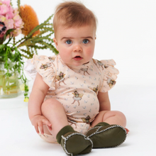 Load image into Gallery viewer, Zucchini Green Baby Booties
