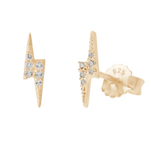 Load image into Gallery viewer, Lightening Bolt Studs (18kt Gold)
