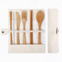 Load image into Gallery viewer, Eco Bamboo Cutlery Set
