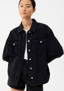 Organic Denim Jacket - Washed Black