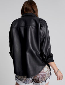 Aria Oversized Leather Shacket (Size L)