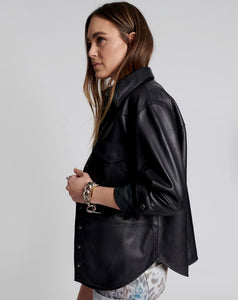 Aria Oversized Leather Shacket (Size L)